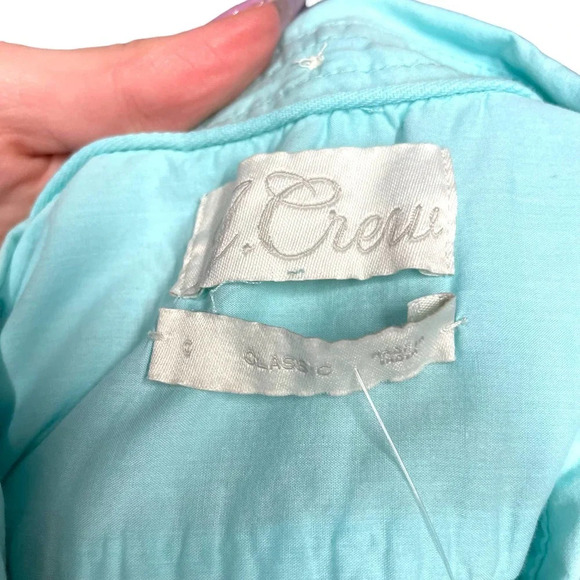 J. Crew‎ Classic-Fit Short-Sleeve Lightweight Cotton Poplin Shirt Blue Size 0 - Picture 6 of 9
